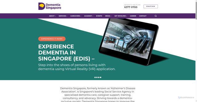 Security scan screenshot of https://dementia.org.sg