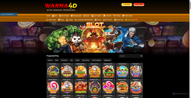 Security scan screenshot of https://apkwarna4d1.xyz/desktop/game/slot/pragmaticplay
