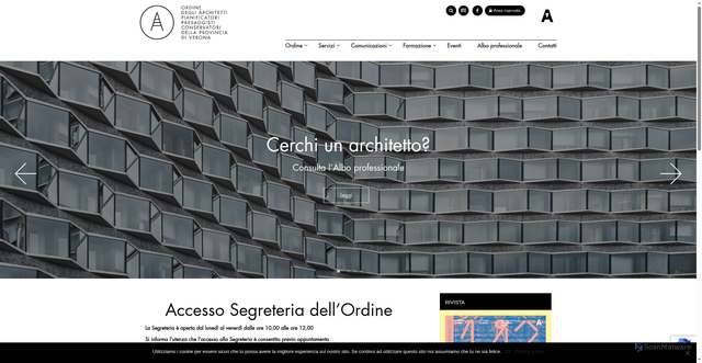 Security scan screenshot of https://architettiverona.it/
