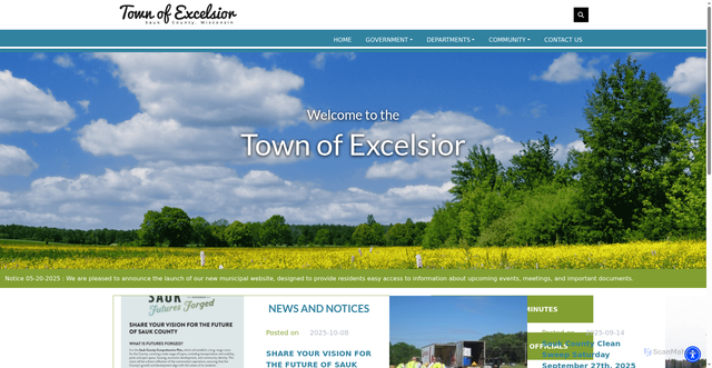 Security scan screenshot of https://townofexcelsiorwi.gov/