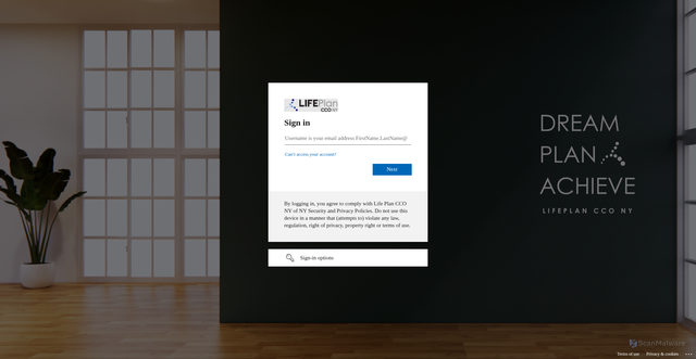 Security scan screenshot of https://lifeplancco-my.sharepoint.com