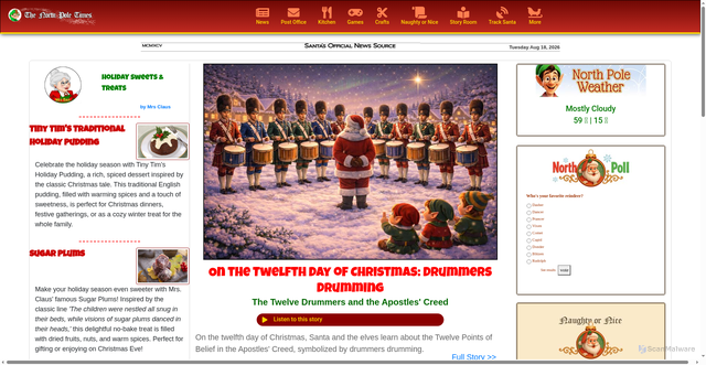 Security scan screenshot of https://www.northpoletimes.com
