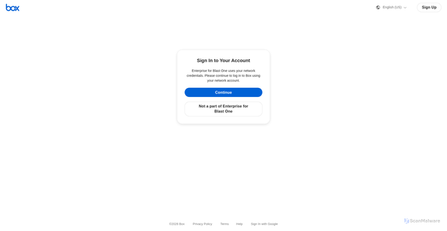 Security scan screenshot of https://blastone.box.com