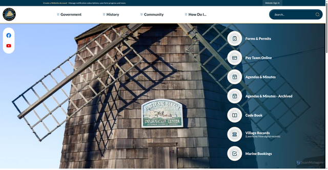 Security scan screenshot of https://sagharborny.gov/