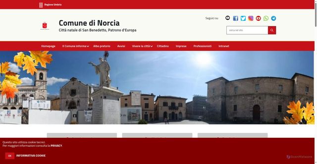Security scan screenshot of https://www.comune.norcia.pg.it/hh/index.php