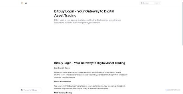 Security scan screenshot of https://bitbuybbiflogin.gitbook.io/us/