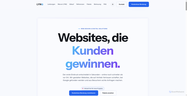 Security scan screenshot of https://lynqstudio.ch/index.html