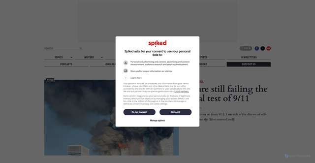 Security scan screenshot of https://www.spiked-online.com