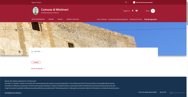 Security scan screenshot of https://www.comune.misilmeri.pa.it/