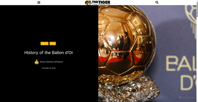 Security scan screenshot of https://thetigernews.org/7321/sports/history-of-the-ballon-dor/