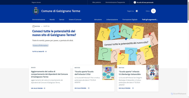 Security scan screenshot of https://www.comune.galzignanoterme.pd.it