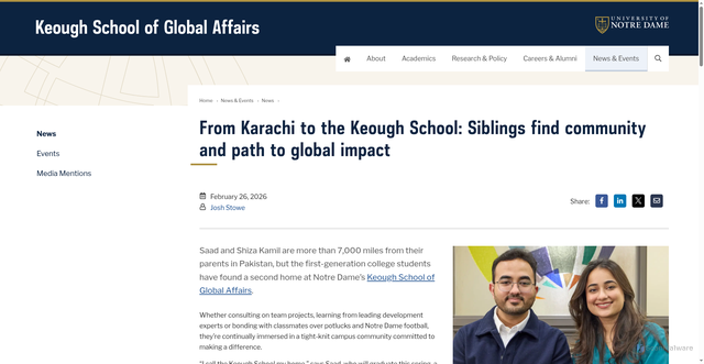 Security scan screenshot of https://keough.nd.edu/news-and-events/news/from-karachi-to-the-keough-school-siblings-find-community-and-path-to-global-impact/