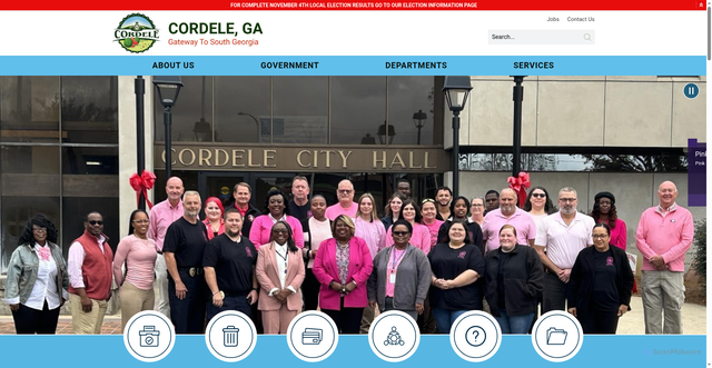 Security scan screenshot of https://www.cordelega.gov/