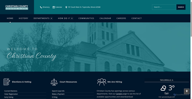 Security scan screenshot of https://www.christiancountyil.gov/