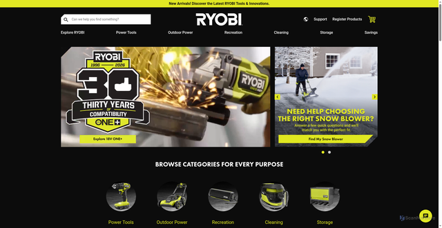 Security scan screenshot of https://www.ryobitools.com