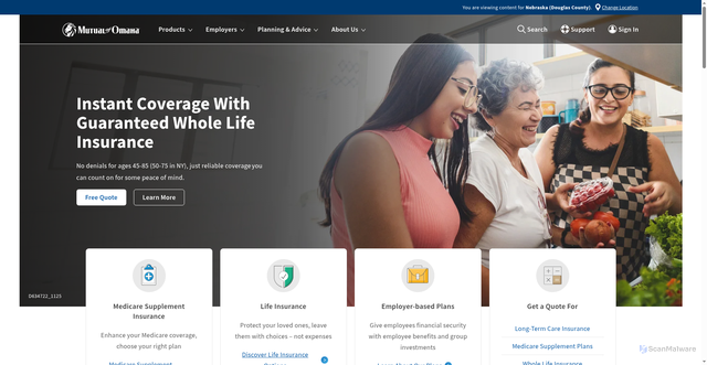 Security scan screenshot of https://www31.mutualofomaha.com