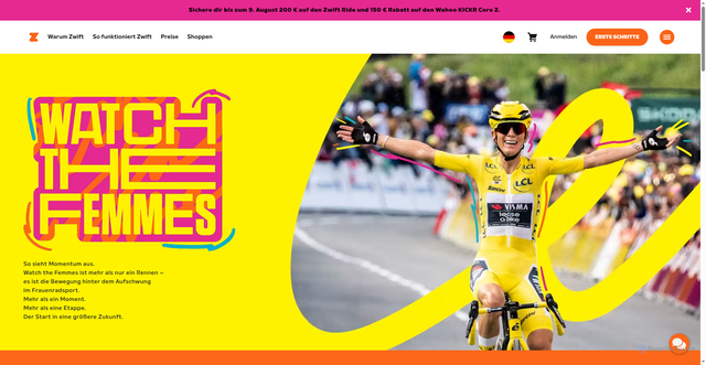 Security scan screenshot of https://www.zwift.com/watchthefemmes