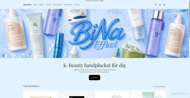 Security scan screenshot of https://binaeffect.se