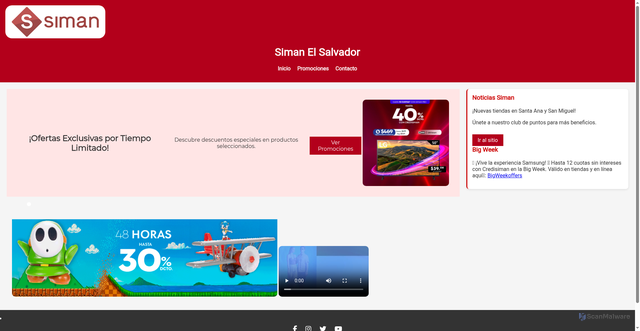 Security scan screenshot of https://jonathan-leiva.github.io/Proyecto-siman/