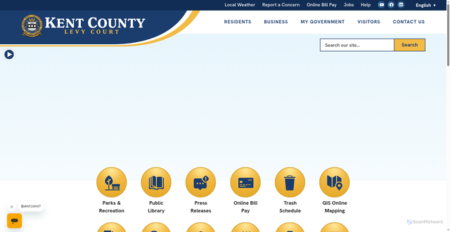 Security scan screenshot of https://www.kentcountyde.gov/
