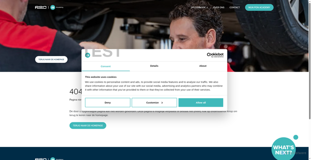 Security scan screenshot of https://pon-academy-website-fe.pages.dev/404