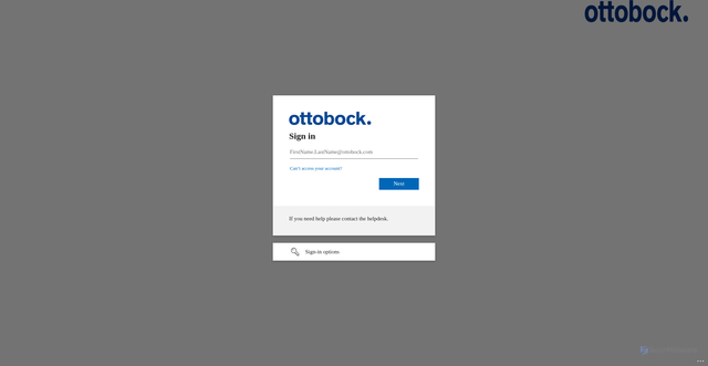 Security scan screenshot of https://ottobock.service-now.com