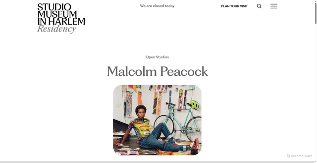 Security scan screenshot of https://www.studiomuseum.org/residency/open-studios/malcolm-peacock