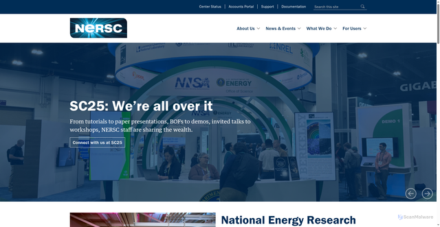 Security scan screenshot of https://www.nersc.gov/