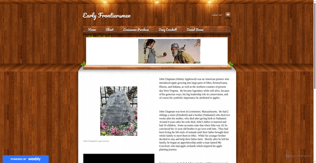 Security scan screenshot of https://earlyfrontiersmen.weebly.com/johnny-appleseed.html