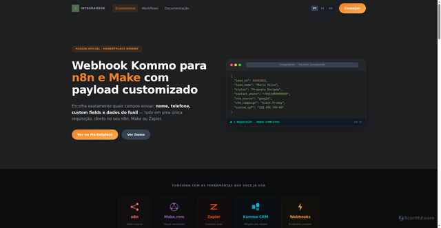 Security scan screenshot of http://integrahook-page.pages.dev/