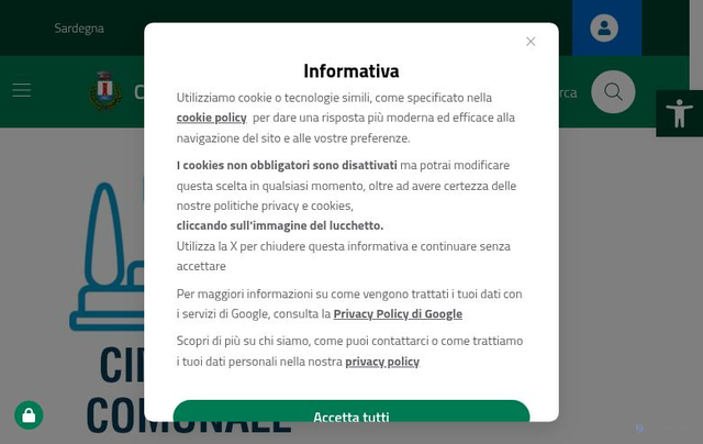 Security scan screenshot of https://www.comune.fluminimaggiore.su.it/