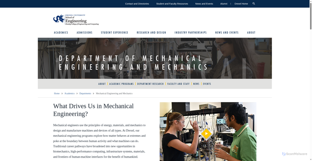 Security scan screenshot of https://mem.drexel.edu