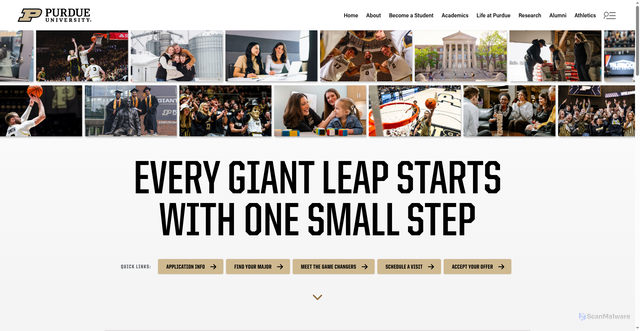 Security scan screenshot of https://purdue.edu
