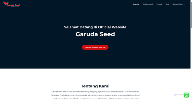 Security scan screenshot of https://garudaseed.co.id