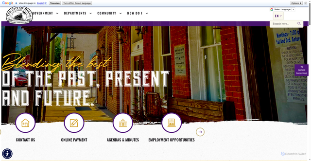 Security scan screenshot of https://cityofhiramga.gov/
