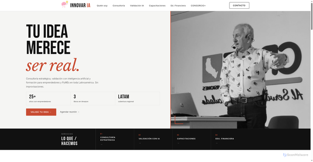 Security scan screenshot of http://innovar-ia.com/