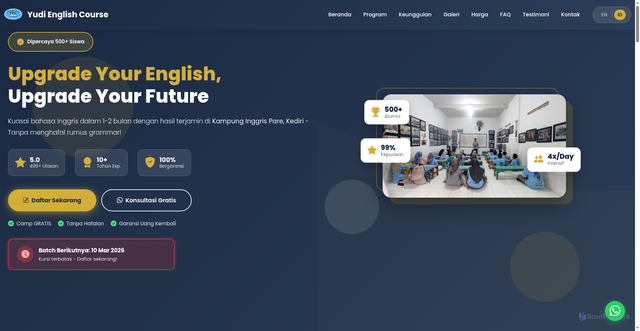 Security scan screenshot of https://yudienglishcource-xnubun6qyj.edgeone.app/