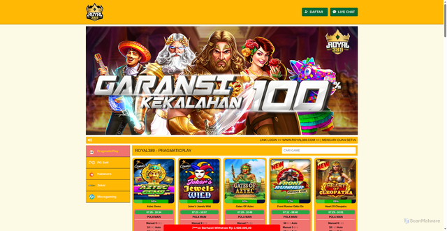 Security scan screenshot of http://rtproyal389-2.pages.dev/