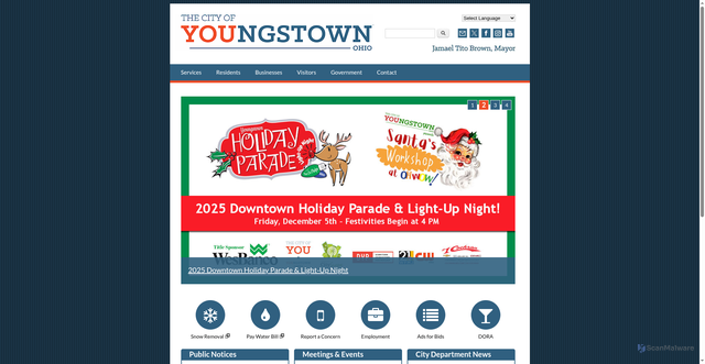 Security scan screenshot of https://youngstownohio.gov/