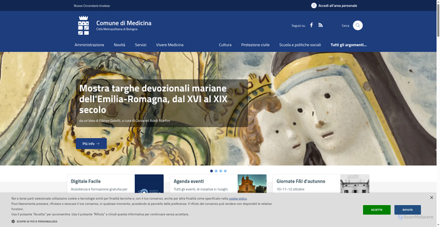 Security scan screenshot of https://www.comune.medicina.bo.it/