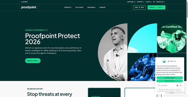 Security scan screenshot of https://proofpoint.com
