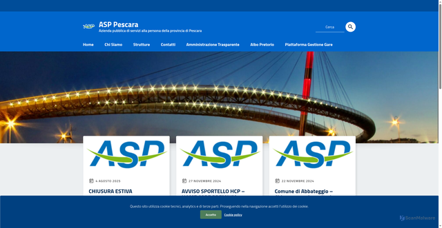 Security scan screenshot of https://www.asp.pe.it/