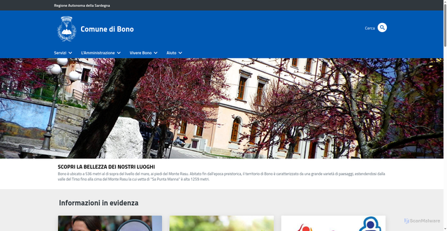 Security scan screenshot of https://www.comune.bono.ss.it/