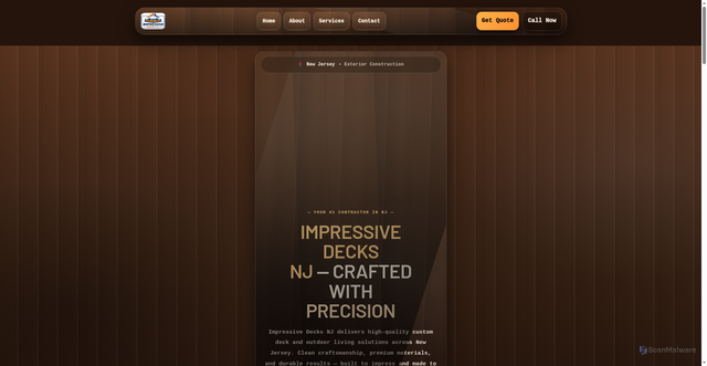 Security scan screenshot of http://impressivedecksnj.com/