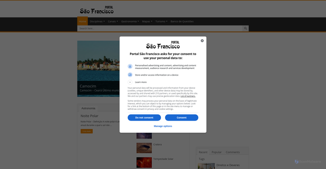 Security scan screenshot of https://portalsaofrancisco.com.br