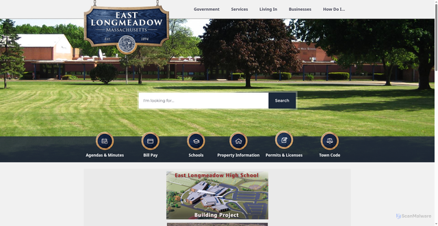 Security scan screenshot of https://eastlongmeadowma.gov/