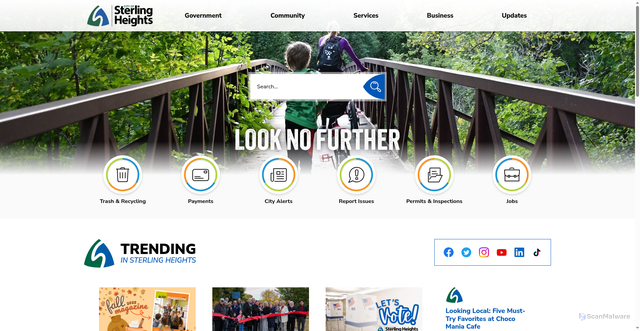 Security scan screenshot of https://www.sterlingheights.gov/