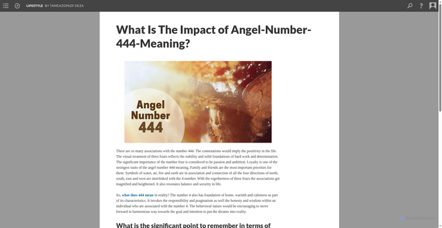 Security scan screenshot of https://scalar.lehigh.edu/lifestyle/what-is-the-impact-of-angel-number-444-meaning