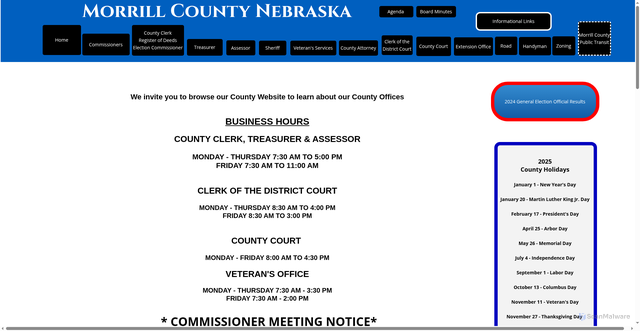 Security scan screenshot of https://www.morrillcountyne.gov/