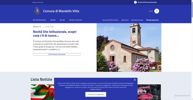 Security scan screenshot of https://comune.mandellovitta.no.it/